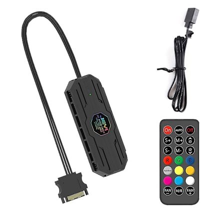 Fläkt Hub CPU-kylning 10 Port 12V PWM Kontakt 6-pin Effektiv Fläktkontroller