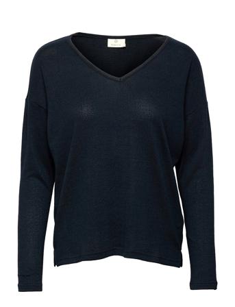Kasiane V Neck Pullover Pullover Striktrøje Navy Kaffe