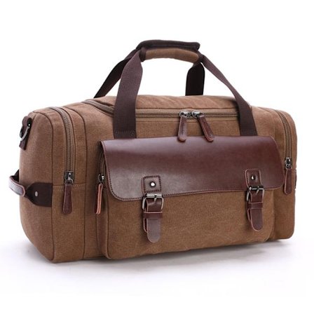 Udvidelig Canvas Duffel Bag Rejsetaske Overnatning Holdall Weekendtaske