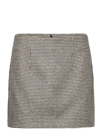 Mango | Houndstooth Straight Mini-Skirt | 36