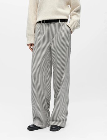 Object Objlisa Wide Pant Aop Noos - Cream - 44