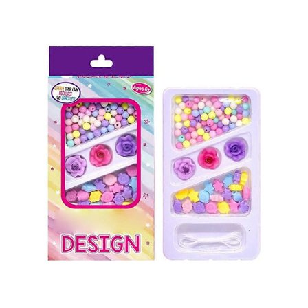 Pärlset för barn med portabel förvaringslåda, kreativt DIY-pedagogiskt leksak för barn och familj, konstaktiviteter [D]