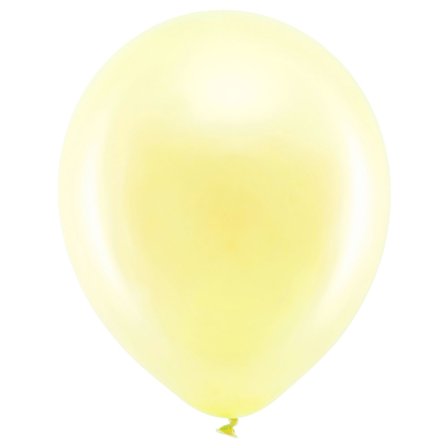 Rainbow Små Latexballonger Metallic Elfenbenshvite