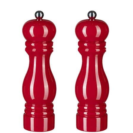 Salt- og peberkværnsæt, manuelle peberkværne med justerbar 7" rød