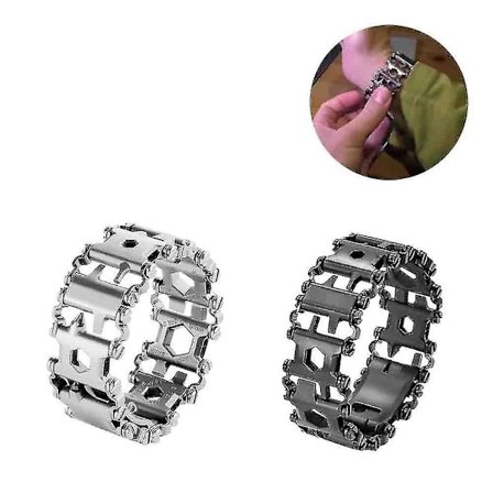 Monitoiminen työkaluranneke 29-in-1 Ruostumaton teräs Ulkoilmaelämän selviytymis- ja hätätilannerannekkeet