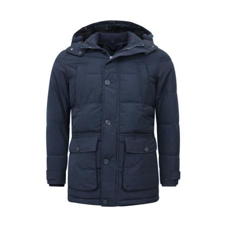 Enos Gewatteerde Jas Lange Heren - 8667 - Blauw blå, Herr Vinterjackor, Herr, Storlek: M