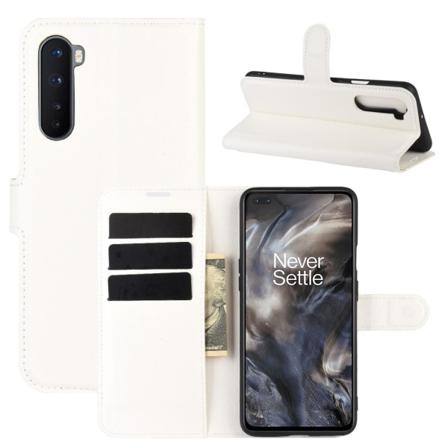 Oneplus Nord - Litchi Fodral - Vit White Vit