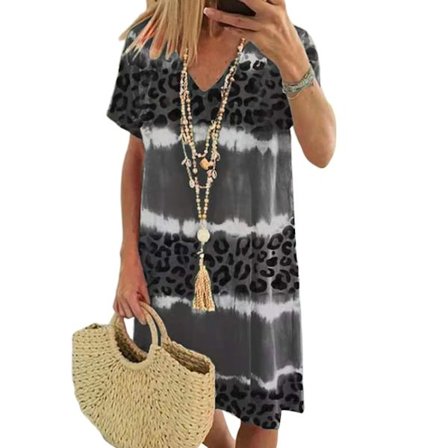 Sexet Hawaiikjole med V-hals og striber til kvinder