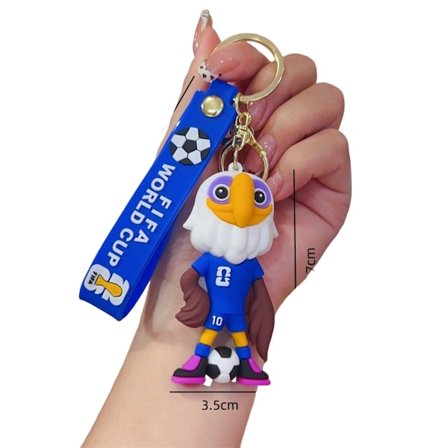 FIFA World Cup Silikoni Kotka Maskotti Avaimenperä Turnausaiheisella Nauhalla & 7cm×3.5cm Mitat