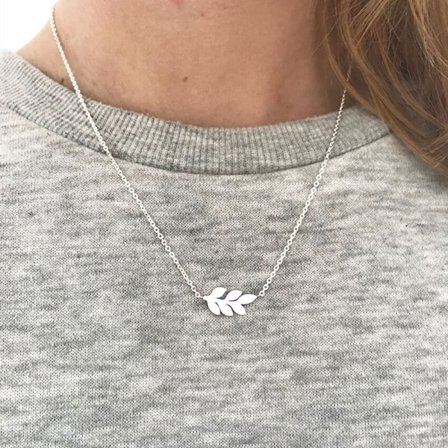 Mode Bijoux Laurel Leaf Hänge Halsband Kvinnor Boho Nyckelbenskedja Plant Collier Femme Smycken i rostfritt stål