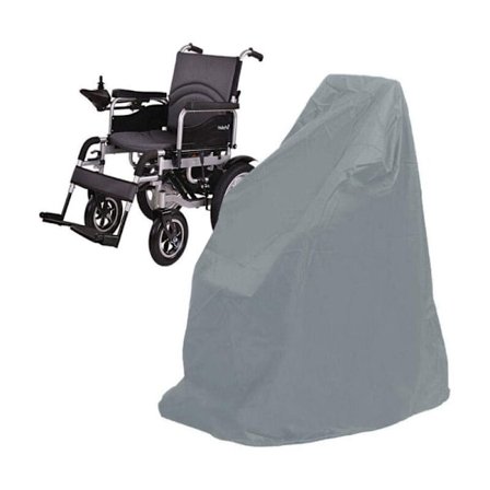 Elektrisk rullestolbeskyttelsesdeksel, Vanntett oppbevaringsbeskyttelse for manuell rullestol, Utendørs støvtett regndeksel 100x75x100cm (Sølv)
