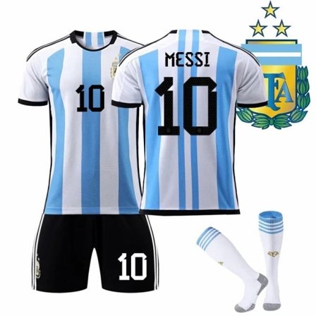 Argentina Messi Premium Fodboldtrøje 2022 med 3 Stjerner /