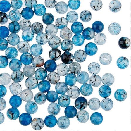 2 Strenger 124 stk Naturlige Drageårer Agat Perler Strenger 6.5mm Glatte Runde Steinperler Naturlige Edelstensperler Strenger Håndverksperler 