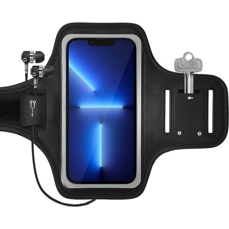 IC Träningstelefonhållare Armband Kompatibel med iPhone 14 Plus, 13 Pro, 12 Pro Max, Samsung Galaxy S23 Ultra, S22 Plus, Note20 Ultra