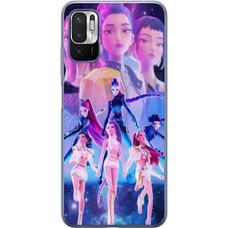 Kompatibel Mobilcover til Xiaomi Redmi Note 10 5G K-pop-inspireret futuristisk pigegruppe i neonlys og kosmisk sci-fi scene