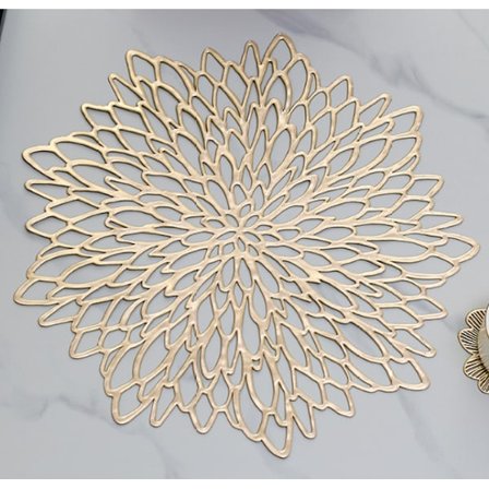 4-pakning gull brikker, hule runde brikker, PVC brikker kreativ vanntett, oljetett, skåldings- og varmeisolerende pads