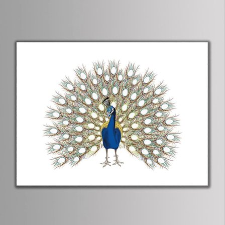 Fingeravtrykk / Tommelavtrykk Tre Lerret Personlig Bryllupsgjest Signatur Med Blekk (6# Påfugl)