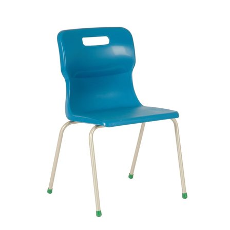 4 leg plastic school chair, H 460 mm, blue