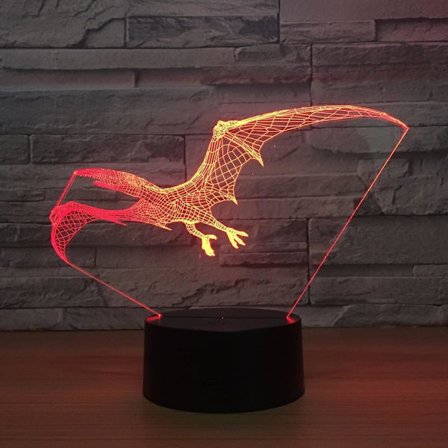 Flygende Dinosaur Drage 3D Lampe USB Led Lampe Dyr Pterosaurs Vinger Bord Nattelys Barn Bursdagsgave Belysning