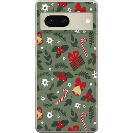 Google Pixel 7 Gjennomsiktig deksel God Jul mønster
