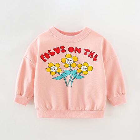 Girls Animal Print Crew Neck Fall Toppar Långärmade Sweatshirts