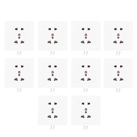 10 Set Infälld Vägguttag 5 Håls Uttag Hushålls Strömförsörjning