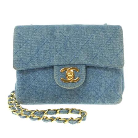 Chanel Vintage, Pre-owned Shoulder Bags Blauw, Dames, Maat:ONE Size