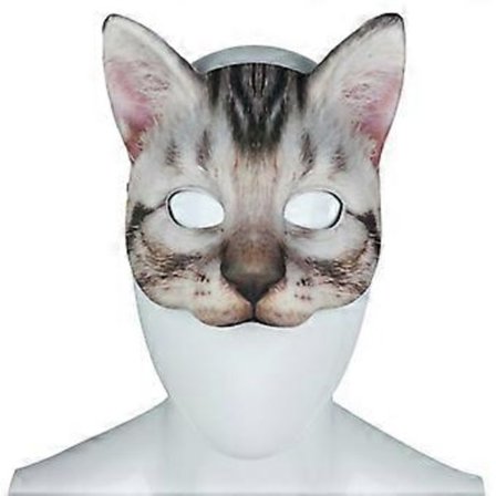 1 stk Maske Halvt Øye Cosplay Ansikt Kattemaske Morsom Kattemaske for Kostyme Maskerade Karneval Halloween Bankett (Grønn Drage Li Kattestil) Blå