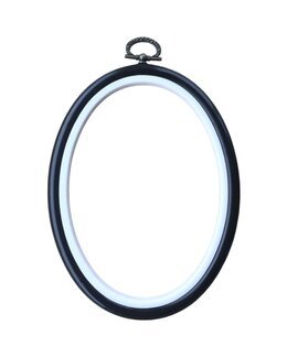 Flexiramme oval svart Svart/grå - 6x9 cm - Ateljé Margaretha