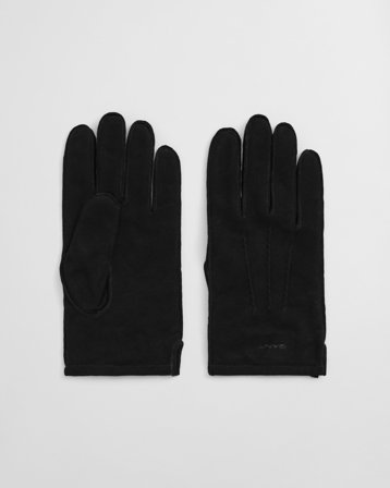 GANT Herren Veloursleder Handschuhe mit Kaschmirfutter (M) Schwarz
