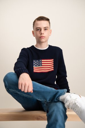 Polo Ralph Lauren The Iconic Flag Sweater Blau Pullover Jungen - Kids Brand Store