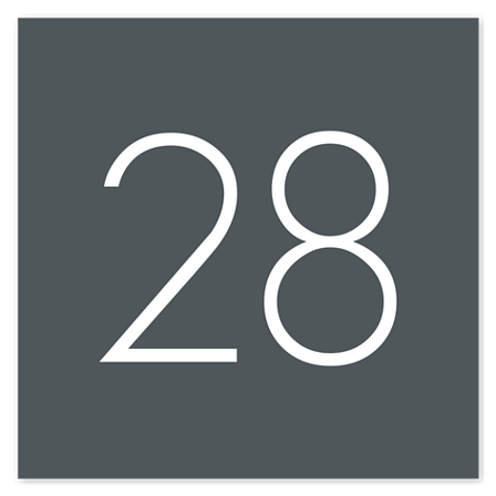 Custom house number sign - 100x100 mm - Gray/White - Plastic - Signomatic.com.au