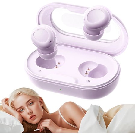 Näkymättömät unikuulokkeet kyljellään nukkujille, piilotetut kuulokkeet, litteät, pienet, huomaamattomat, mikro, mini, pienet nappikuulokkeet, 