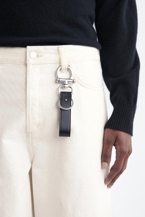 COS Men's Portachiavi In Pelle in Nero