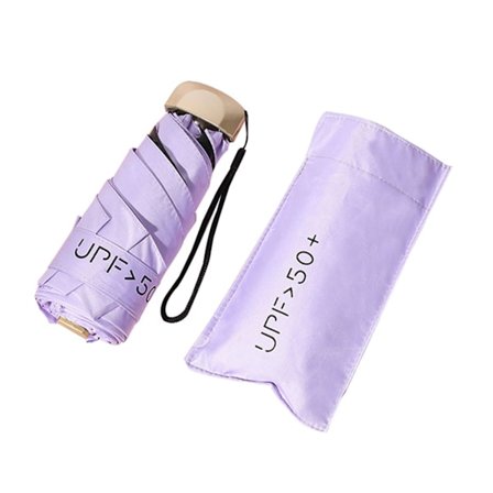 Ny Bærbar Mini Paraply Foldbar Paraply Letvægts Kompakt Rejseparaply 5-Fold Paraply Sol