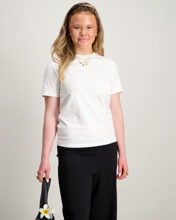 Calvin Klein MONO MINI BADGE REG T-SHIRT Wit T-shirts Meisjes - Kids Brand Store