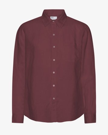 Linen Shirt - Oxblood Red - Male - XS
