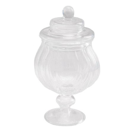 Lille glasbeholder med låg gennemsigtig glasbeholder 1/12 skala boligindretning tilbehør gennemsigtig gennemsigtig