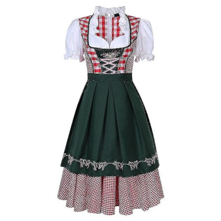 Dirndl Kjole tysk Oktoberfest bayersk øl Wench kostyme Maid Festival Party Z X .q Grønn