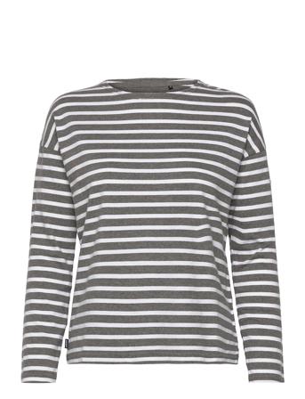 Studios L/S Hw Stripe Top Grey Superdry