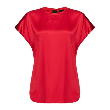 Pinko, Farida 2 Satin Stretch Blouse Rood, Dames, Maat:XS