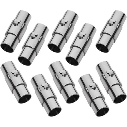 10 stk magnetiske smykkearmbåndslåser for lærhalsbånd armbåndssnor endestykker for smykkefremstilling (svart, 6 mm)