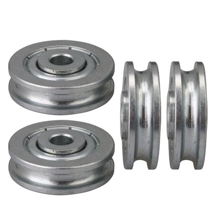 4x Lagerstyring Rulle U-Type Stål Rund Spor Tomgangshjul 5x23x6.5mm--