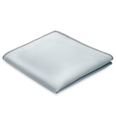 Batistă de buzunar albastru arctic ripsată pentru bărbați - Batiste de buzunar monocrome