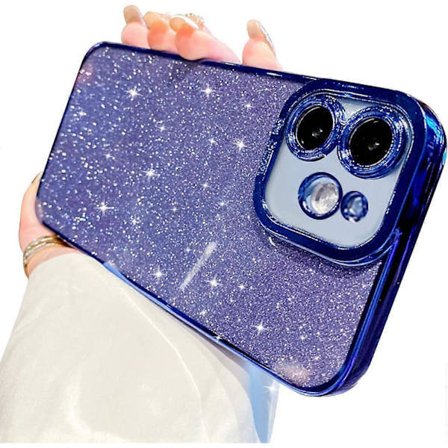 iPhone 12 Cover, Glitter Luksus Fleksibel Bling Klar Beskyttelse, Kamerabeskyttelse Stødsikker TPU Telefon Cover til Kvinder Mænd