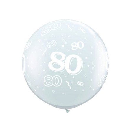 Qualatex Latex 80-års Ballonger (2-pack) One Size Klar