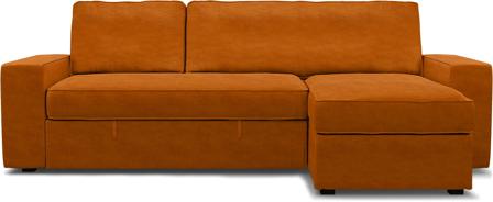 IKEA - soffa överdrag till Vilasund bäddsoffa med schäslong, Cognac, Sammet - Bemz