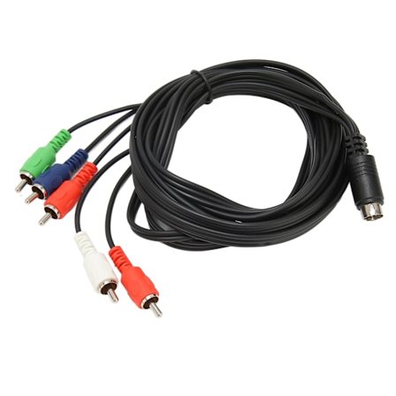 Mini 10 Pin AV DIN-kabel 10 Pin DIN till 5 RCA AV-kabel Röd Grön Blå Röd Vit för TV-apparater