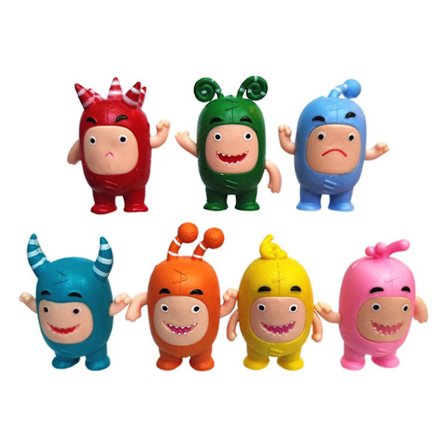 7 stk/sett Oddbods figurer tegneserie leker dukker myke søte Pogo New Bubbles Jeff leke Slick [DB]