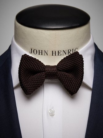 John Henric Men's Braune Strickfliege Size Pre-tied